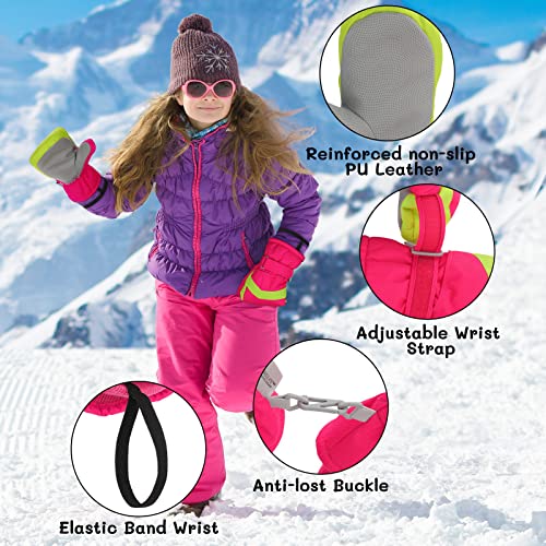 Homord - Waterproof Children's Ski Gloves, Warm Thinsulate Mittens for 4-14 Years