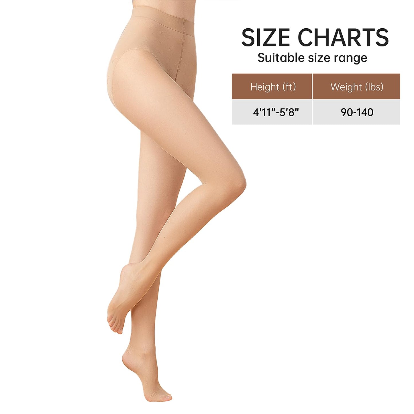 Ms.Myland 2 Pairs Women's Sheer Tights, 1D Ultra Thin Soft Nylon Regular Panty Multicolour High Sheer Anti-slid Pantyhose - Medaid International