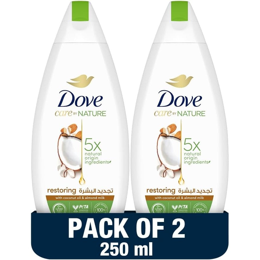 Dove Go Fresh Refreshing Body Wash with Renew Blend technology, Pomegranate and Hibiscus Tea, with ¼ Moisturising Cream, 250ml (Pack of 2) - Medaid