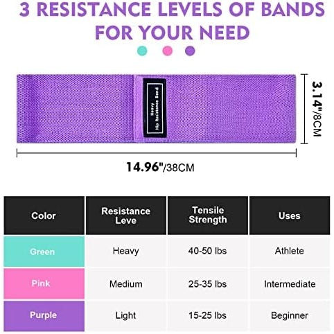 SKY-TOUCH Resistance Bands Fabric,Exercise Bands Non Slip Hip Elastic Bands For Hip, Legs, Butt, Glutes And Thighs Workout, Thick Wide Fitness Loop Circle Resistance Bands, Set Of 3 Pack, Multicolor - Medaid International