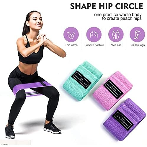 SKY-TOUCH Resistance Bands Fabric,Exercise Bands Non Slip Hip Elastic Bands For Hip, Legs, Butt, Glutes And Thighs Workout, Thick Wide Fitness Loop Circle Resistance Bands, Set Of 3 Pack, Multicolor - Medaid International
