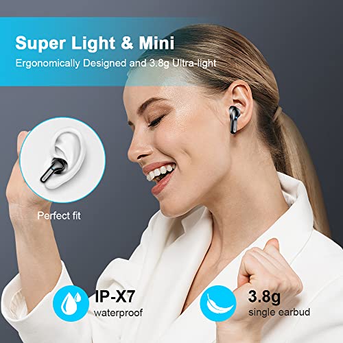 Ordtop - Wireless Earbuds with 40H Battery, Noise Cancelling, IP7 Waterproof