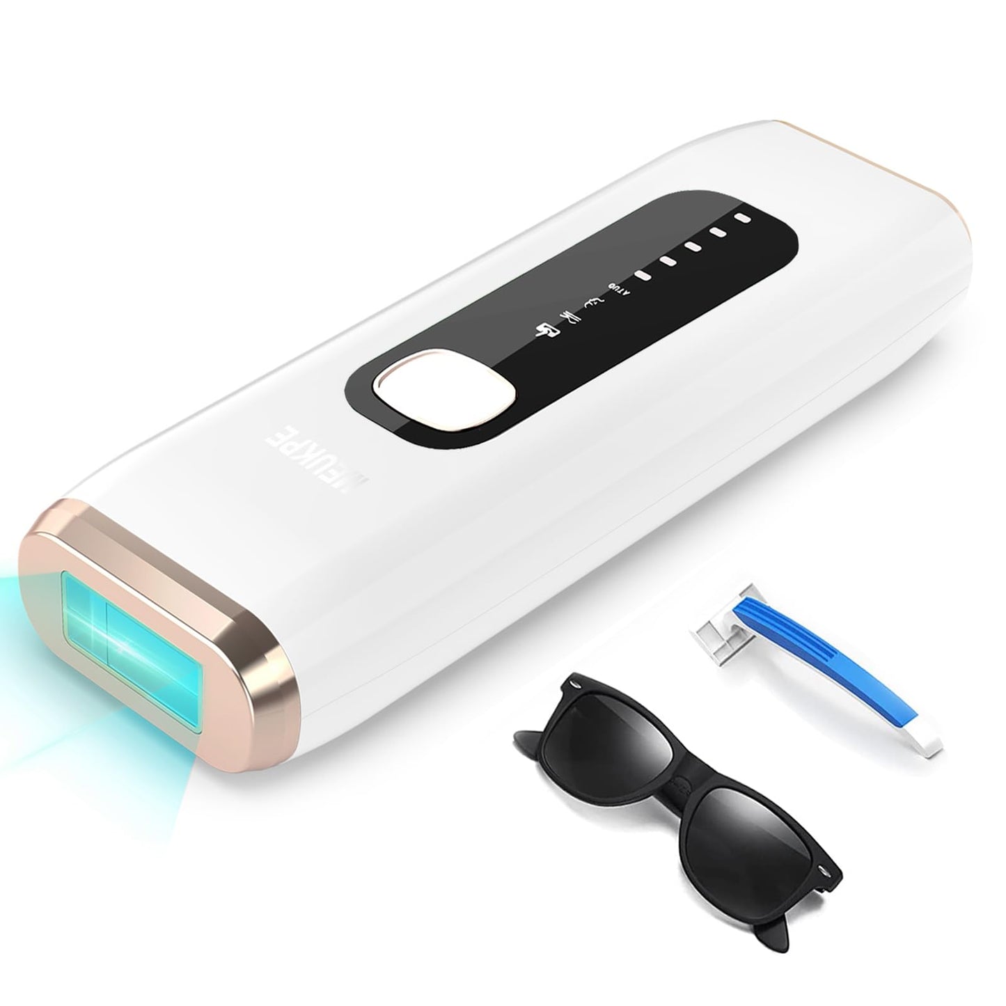 IPL Laser Hair Removal Device for Women Men at Home, Upgraded to 999,900 Flashes Permanent for Facial Legs Arms Bikini Line Whole Body Treatment (White Gold) - Medaid International