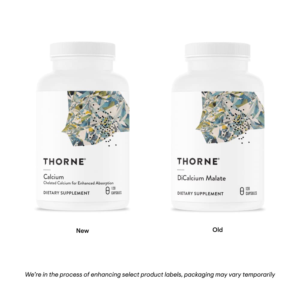 THORNE - Calcium - (Formerly DiCalcium Malate) - Chelated Calcium for Enhanced Absorption with DimaCal for Bone Density Support* - 120 Capsules - Medaid International