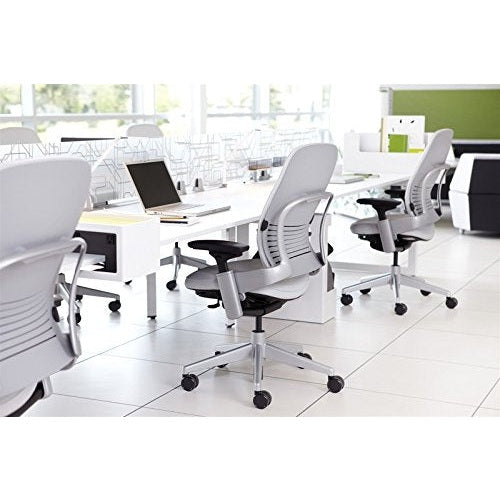 Steelcase Leap Office Chair, Black Frame and Buzz2 Cyan Fabric - Medaid International