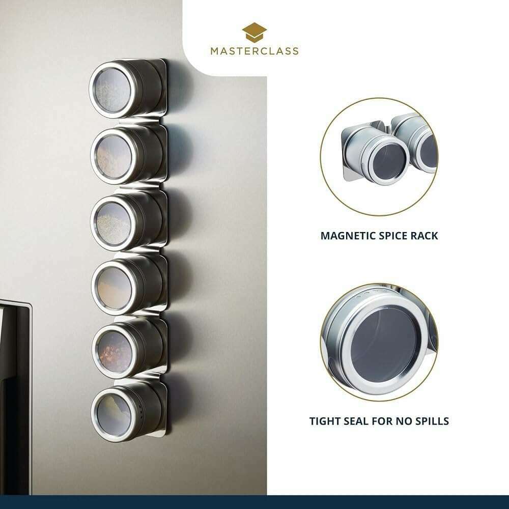 MasterClass 6 Jar Magnetic Spice Rack - Medaid International