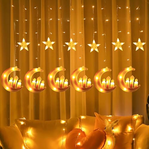 Sunshine Smile - 138 LED Star Moon Fairy Lights, USB & Battery Operated, 8 Modes