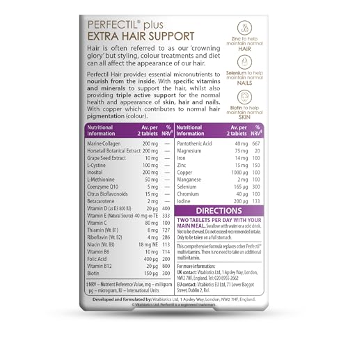 Perfectil Vitabiotics Multivitamin | Hair Growth and Thickening Formula | Supports Thicker, Healthy Hair | Vitamin D, E, Collagen, Biotin, and More - Medaid International
