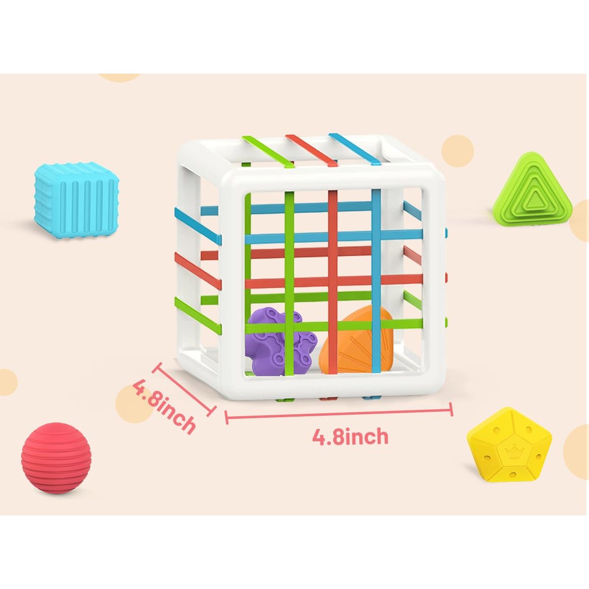 MINGKIDS Montessori Toys for 1 Year Old, 6 Pc Multi Sensory Shape, Toddler Developmental Learning Birthday Gifts, Baby Toys 12 Month - Medaid International