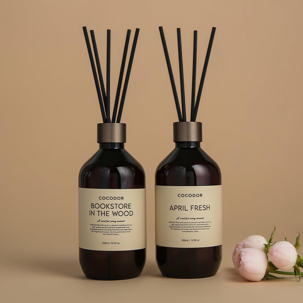 COCODOR Premium Reed Diffuser/Black Cherry/16.9oz(500ml)/1 Pack/Fragrance Scent Essential Oil with Stick Diffuser Set for Home Bathroom Shelf Décor - Medaid International