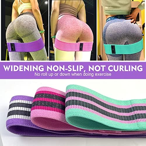 SKY-TOUCH Resistance Bands Fabric,Exercise Bands Non Slip Hip Elastic Bands For Hip, Legs, Butt, Glutes And Thighs Workout, Thick Wide Fitness Loop Circle Resistance Bands, Set Of 3 Pack, Multicolor - Medaid International
