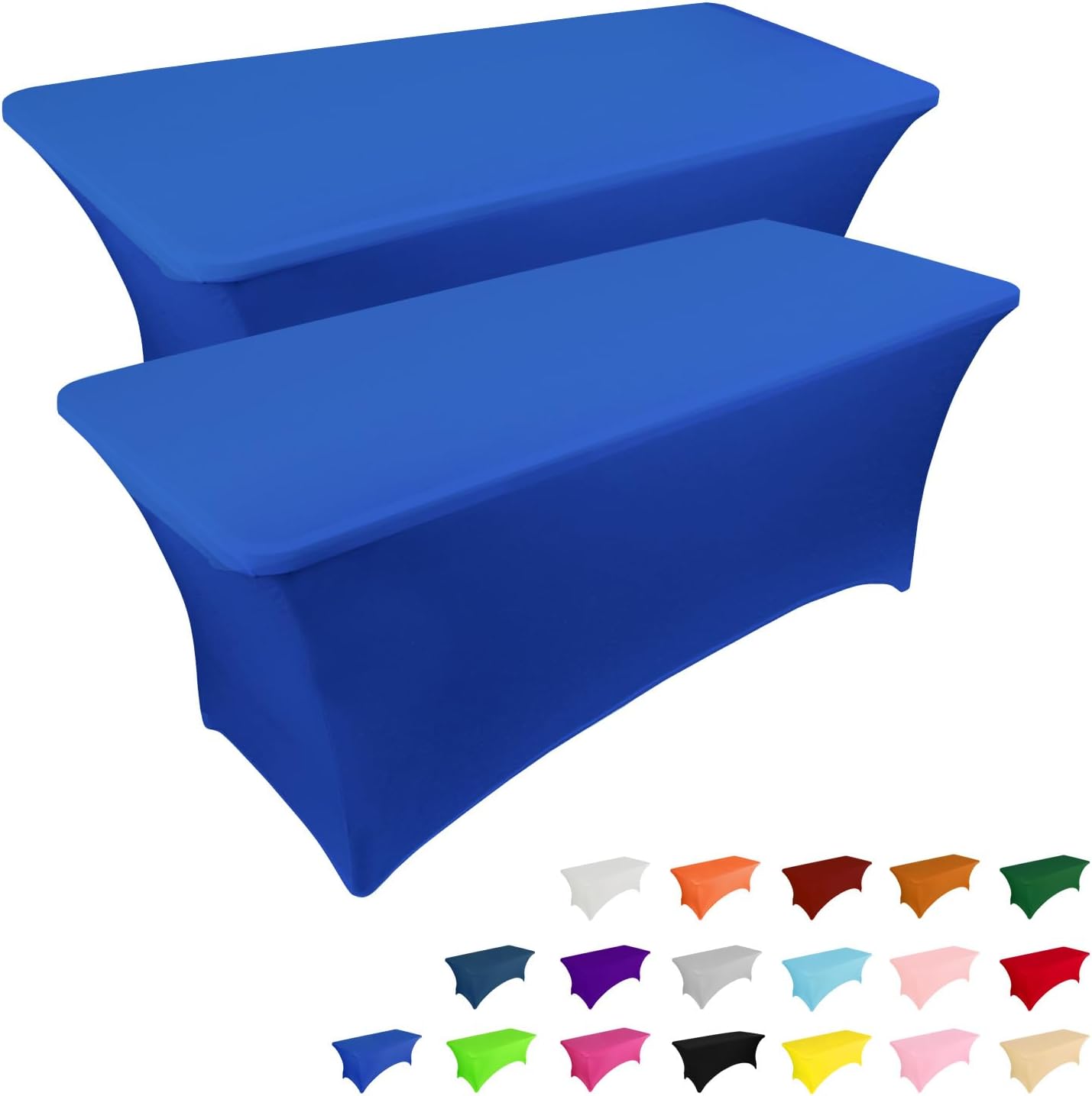2 Pack 6FT Table Cloth for Rectangular Fitted Events Stretch Black Table Covers Washable Table Cover Spandex Tablecloth Table Protector for Party, Wedding, Cocktail, Banquet, Festival - Medaid International