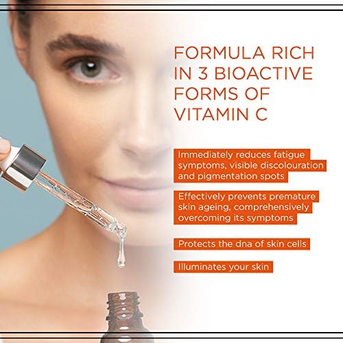 Eveline Cosmetics Expert C Youth Activator Intense Night Treatment Serum | Infused with 12% Active Vitamin C | For All Skin Types including Sensitive | 18ml - Medaid