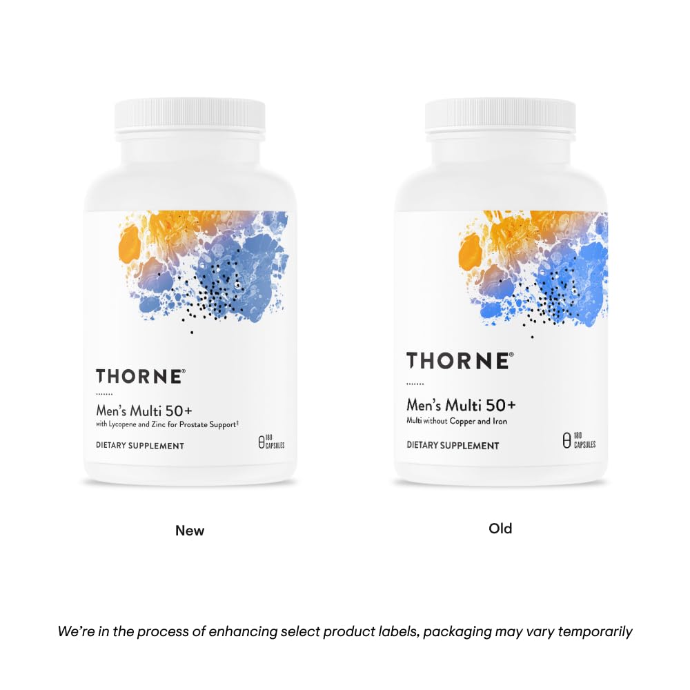 THORNE - Men's Multi 50+ - Comprehensive Daily Multivitamin with Vitamins A, B6, B12, C, D, E, Zinc & More - Support Heart, Brain, Prostate, Muscle & Immune Health* - 180 Capsules - Medaid International