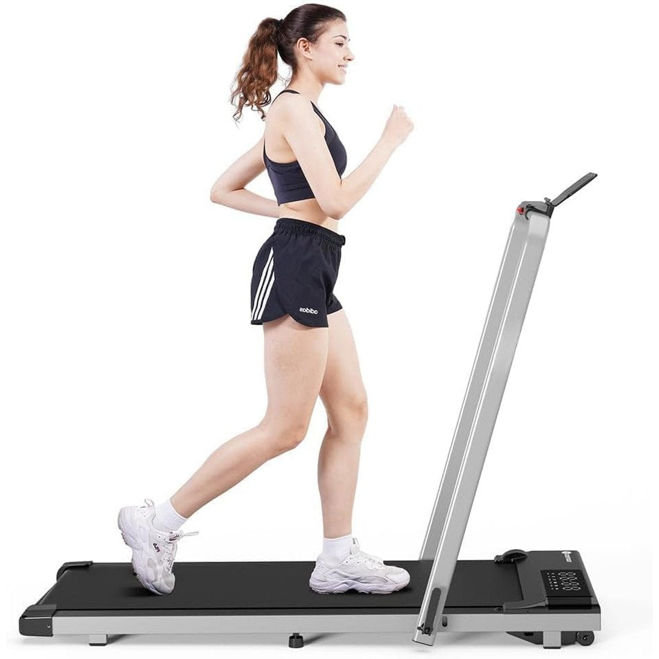 DeerRun Walking Pad Treadmill with Incline and Handle Bar, 3 in 1 Foldable Treadmills for Home Small Office, 300lbs Portable Compact Under Desk Treadmill with App - Medaid International