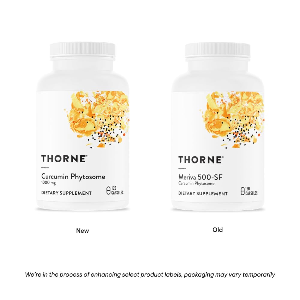 THORNE - Curcumin Phytosome 1000 mg (Meriva) - Clinically Studied, High Absorption - Supports Health in Joints, Muscles, GI Tract, Liver, and Brain* - 120 Capsules - 60 Servings - Medaid International