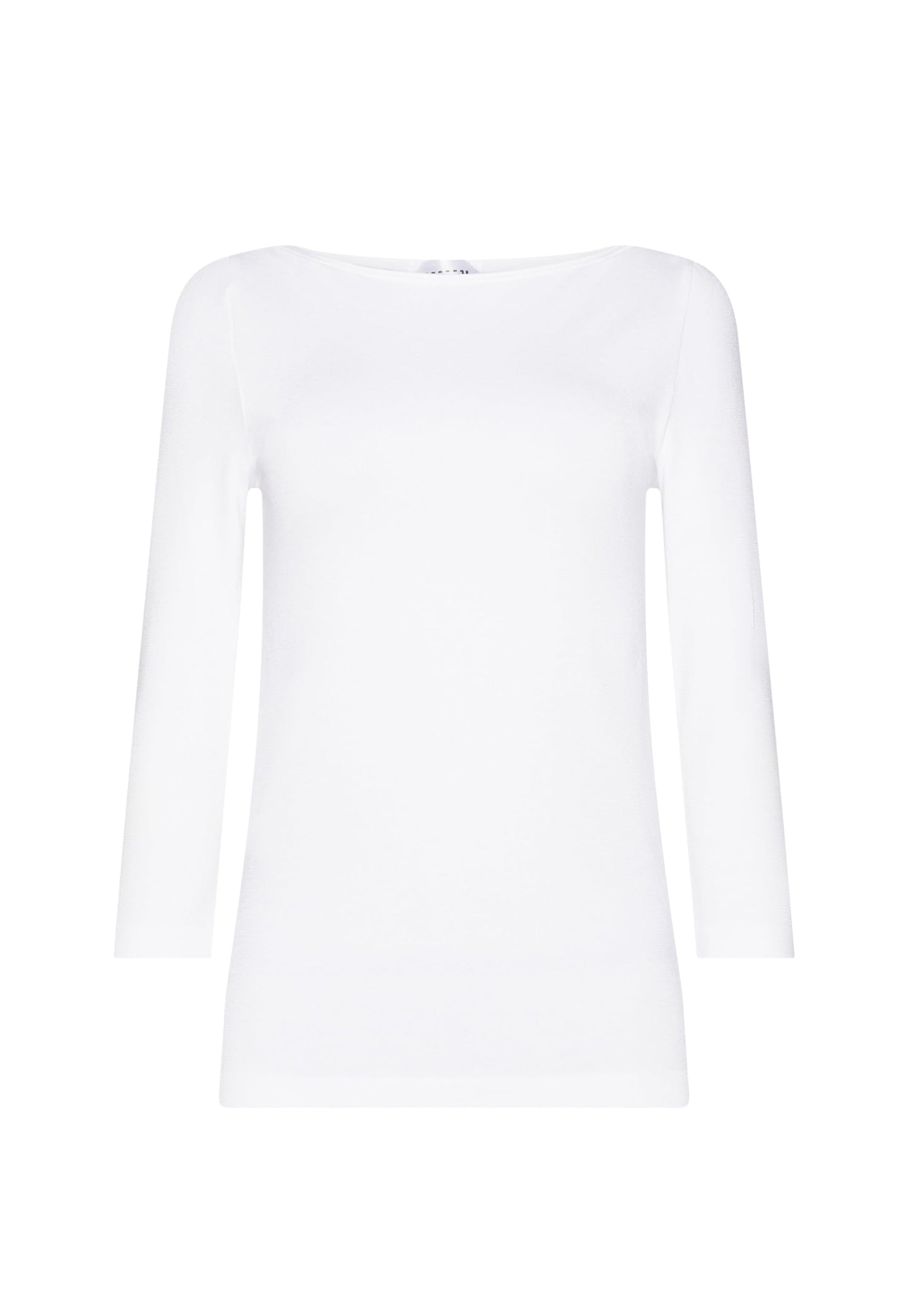 Wolford Cordoba Top Long Sleeves for Women Seamless Slim Fit Boatneck Shiny 3/4-Length Sleeves Soft Cotton Blend Interior White X-Small - Medaid International