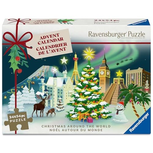 Ravensburger - Holiday Puzzle Advent Calendar - 24 Mini Jigsaw Puzzles with 1000+ Pieces - Unique Winter Scenes for Daily Christmas Surprises - Premium Quality - Ages 12+ - Medaid International