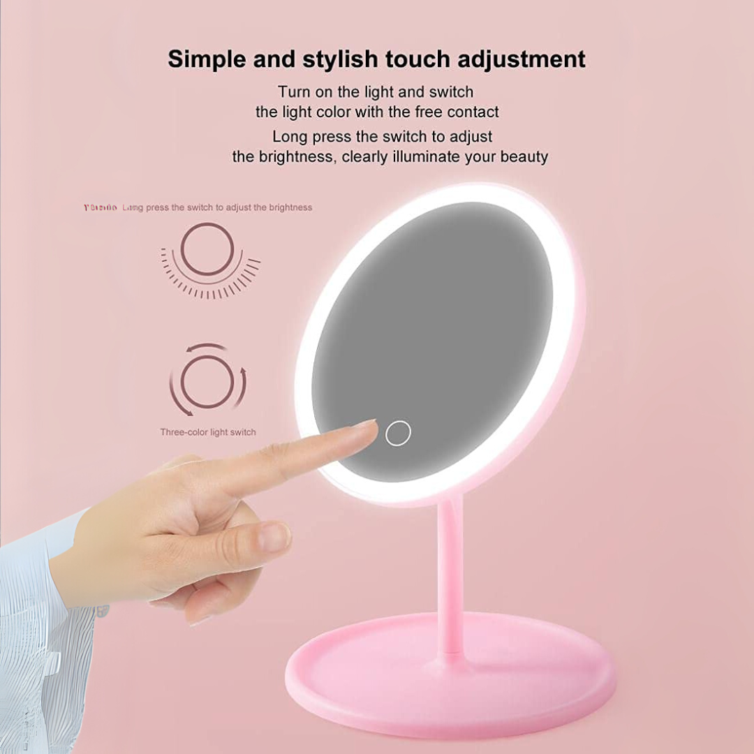 Portable Magnifying Makeup Mirror with Rechargeable LED Lights - Medaid International