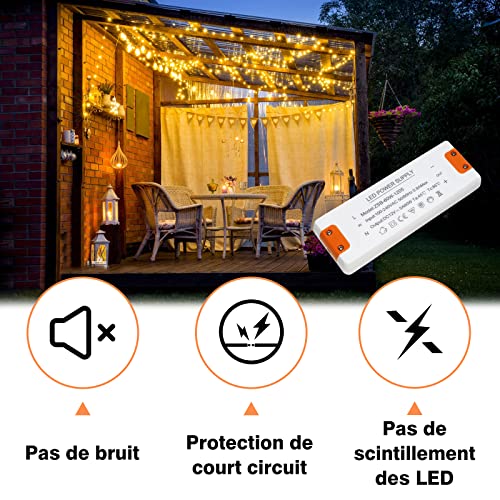 Zakvop - 12V LED Driver, 60W 5A Transformer, Compact Power Supply for G4 GU5.3 MR11 MR16