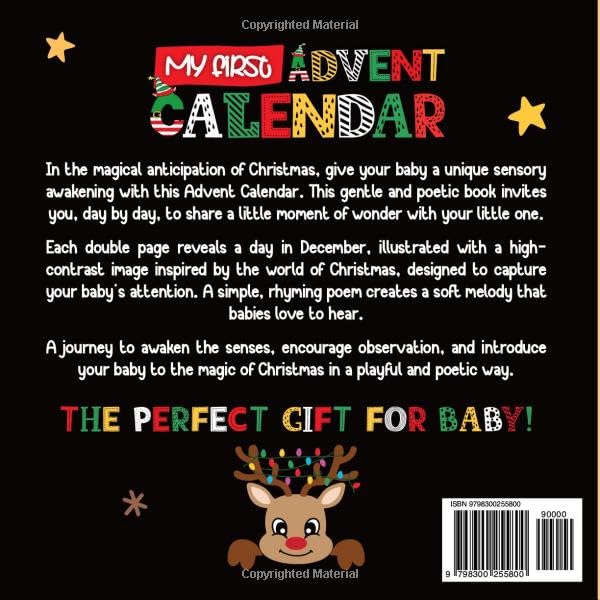 My First Advent Calendar with Poems for Children | Black and white baby book | Countdown to christmas: High Contrast black and white images ... of newborn and babies | 0-1 year old. - Medaid International
