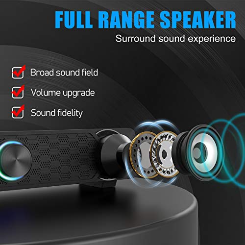 Smalody - USB Soundbar PC Speakers with LED Lights, Gaming & Multimedia Audio