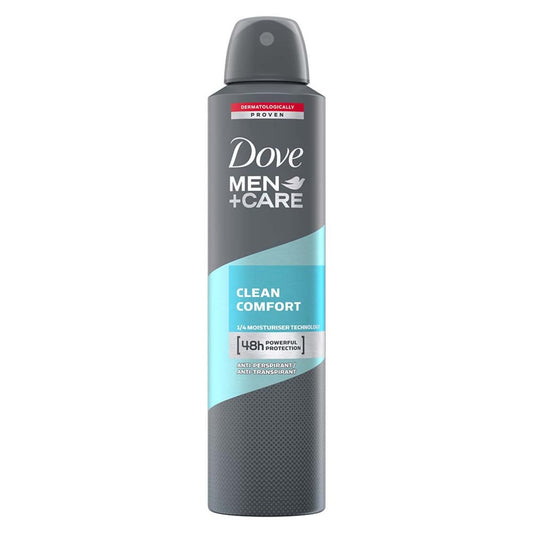 Dove For Men Antiperspirant Clean Comfort Deodorant 250ML - Medaid