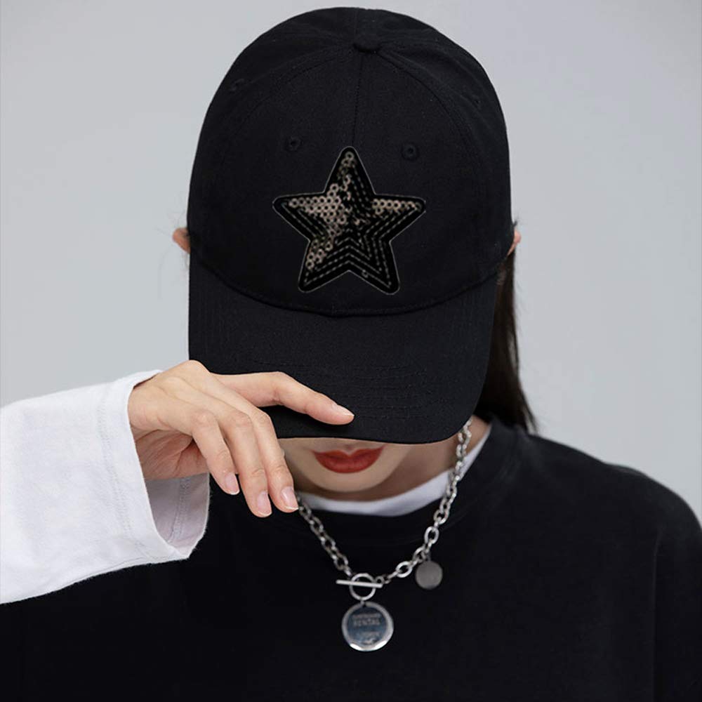Nifocc Stars Appliques Sequin Black Stars Embroidered Patch Iron On Patches Sewing Applique Stickers Patch for Clothes Jeans Jackets Hats Bags Backpacks Shoes Decorations 10 Pcs Big and Small - Medaid International