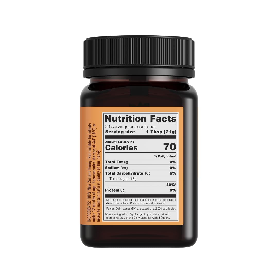 Egmont Honey Raw Manuka Honey MGO 50+ 17.6oz (500g) NON-GMO, Kosher, Recycled plastic jar, Traceable 100% Pure Authentic New Zealand Honey, MGO Certified - Medaid International