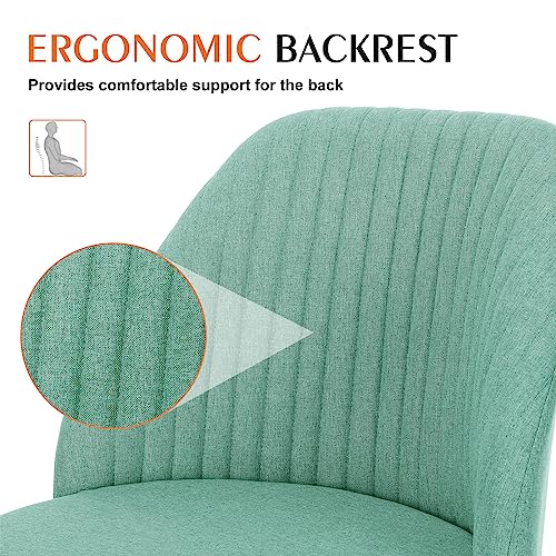 Sweetcrispy Armless Office Chair, Modern Fabric Home Office Desk Chairs with Wheels Adjustable Swivel Task Computer Vanity Seat for Small Spaces - Medaid International