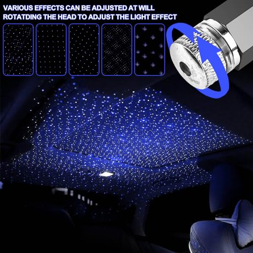 Acboor - 4-Piece LED Starry Sky Projector for Car Ceiling & Interior Atmosphere