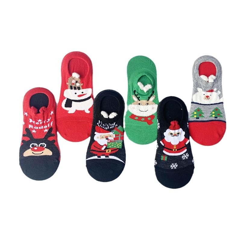 6 Pairs Cute Cartoon Christmas Socks for All Season Good Choice for Christmas Gifts and Decorations - Medaid International