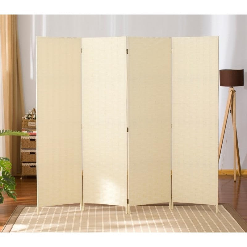 Valman Foldable Movable Stretch Room Divider, Fully Hand-woven Entrance Partition, Suitable for Office, Bedroom, Living Room, Hotel Room Wall, (Milk White) - Medaid International