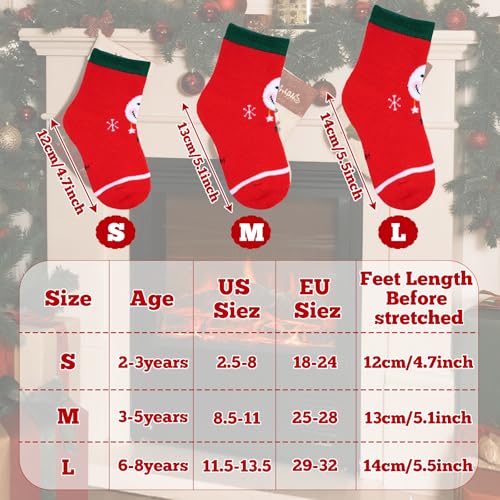 Nydotd 5 Paris Kids Christmas Winter Socks Thick Cotton Warm Crew Socks for Girls Boys Xmas Gift - Medaid International