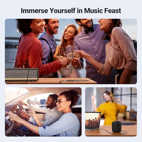 UGREEN - 3.5mm Nylon Braided Audio Cable, Male to Male, Hi-Fi Stereo Sound, 3FT