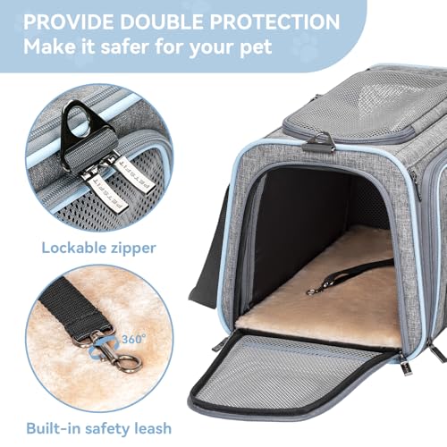 Petsfit - Expandable Cat & Dog Carrier, Airline Approved, Soft-Sided, Washable