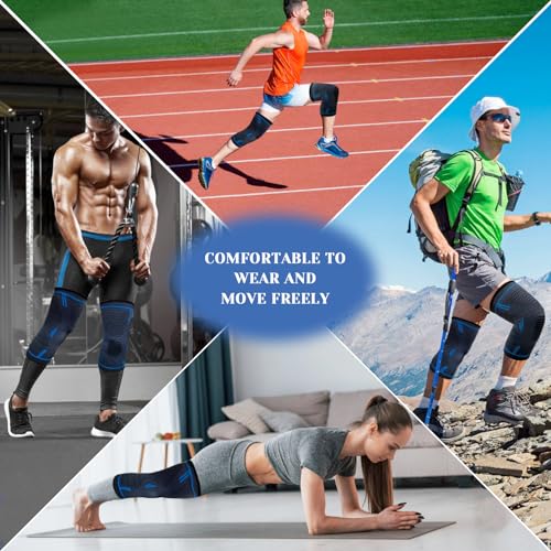 Viexpand - Pack of 2 Knee Supports, Compression Bandage for Joint Stability, Pain Relief for Sports and Weight Lifting, XL Size