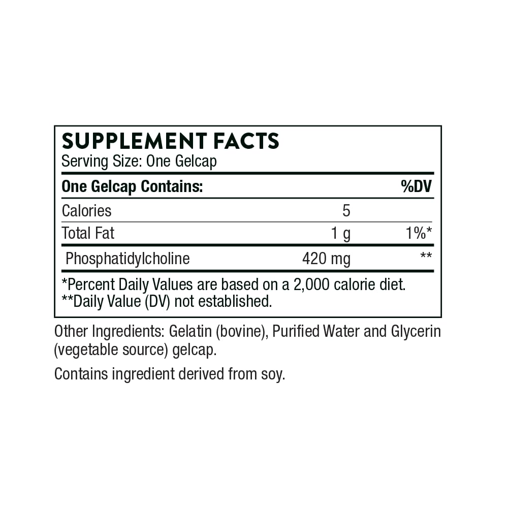 THORNE - Phosphatidyl Choline - Phospholipid Complex for Cell Membrane Support* - 60 Gelcaps - Medaid International
