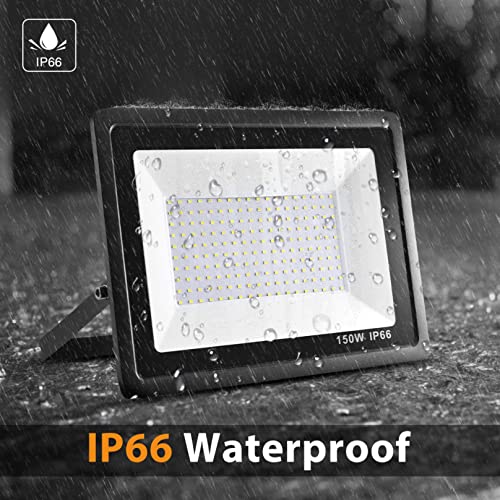 AMZ - 150W LED Flood Light, IP66 Waterproof Security Fixture, 10500Lm