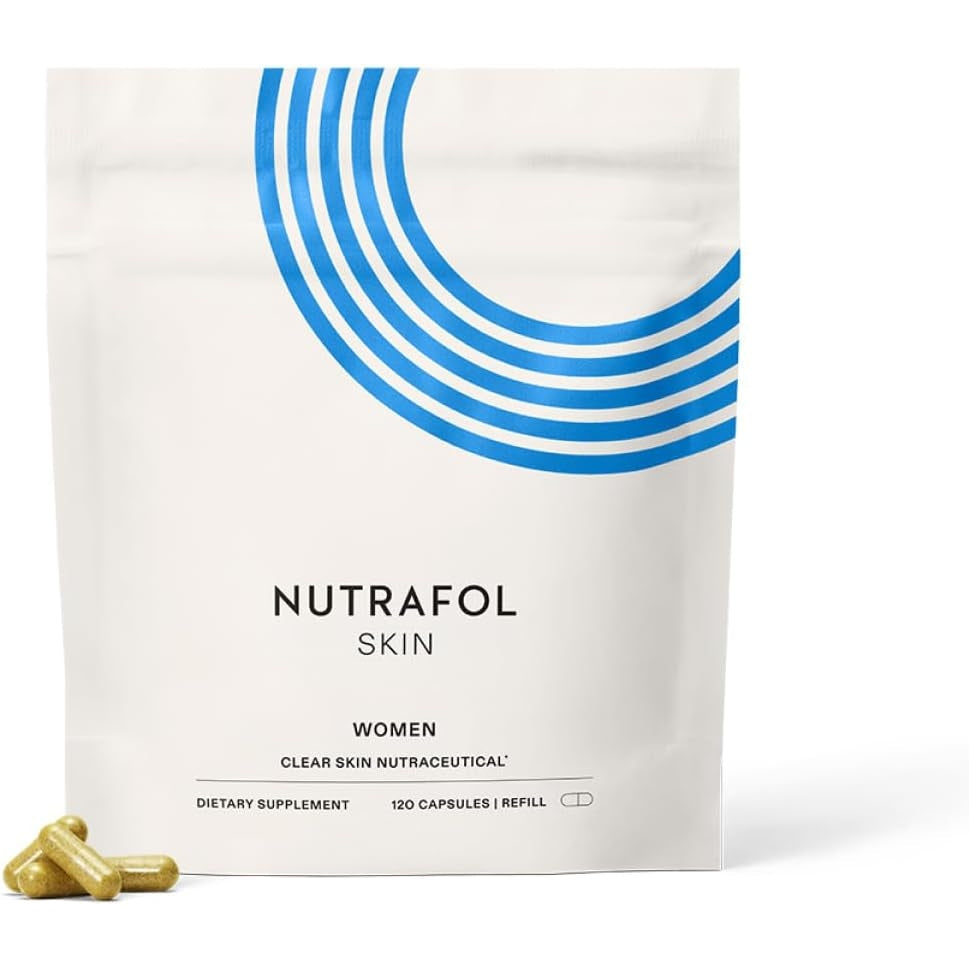 Nutrafol Clear Skin Acne Supplement for Women, Clinically Tested for Clearer, Smoother Skin, Physician-Formulated, Vegan - 2-Month Supply, 2 Pouches - Medaid International