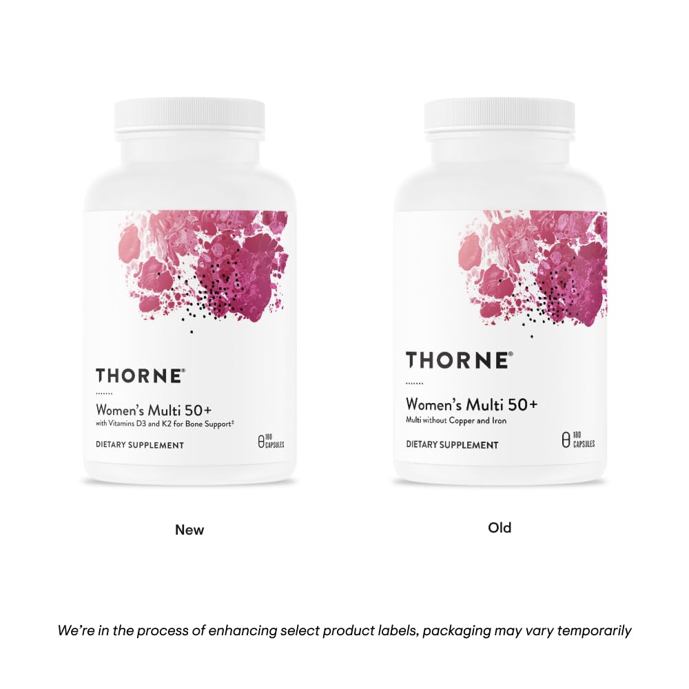 THORNE - Women's Multi 50+ - Comprehensive Daily Multivitamin with Vitamins A, B6, B12, C, D, E, K, Zinc & More - Support Heart, Brain, Bone & Immune Health* - 180 Capsules - Medaid International