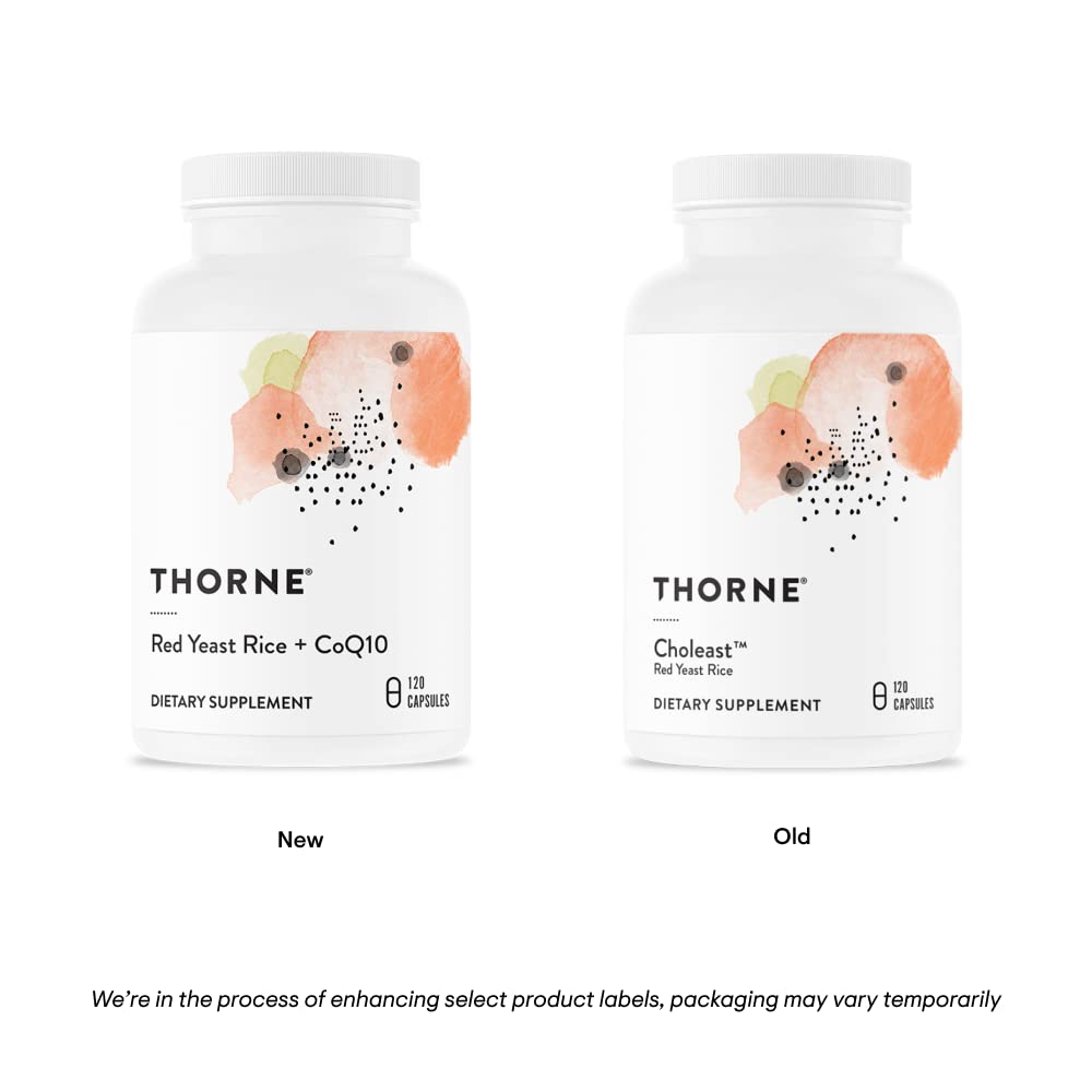 THORNE - Red Yeast Rice + CoQ10 - Maintain Healthy Cholesterol Levels and Supports Cardiovascular Health* - Gluten-Free, Dairy-Free - 120 Capsules - Medaid International