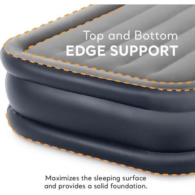 Intex 64131ED Dura-Beam Plus Deluxe Pillow Rest Air Mattress: Fiber-Tech ā Twin Size - Medaid