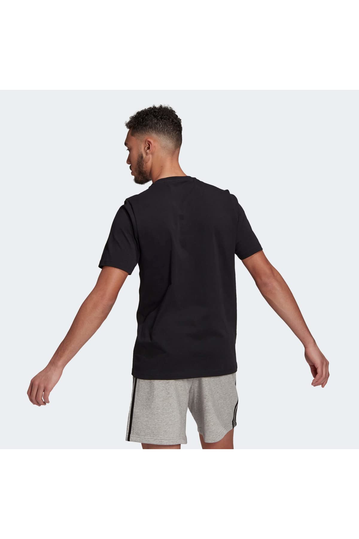 adidas Essentials Small Logo Mens Short Sleeve Cotton T-Shirt Black - S - Medaid International