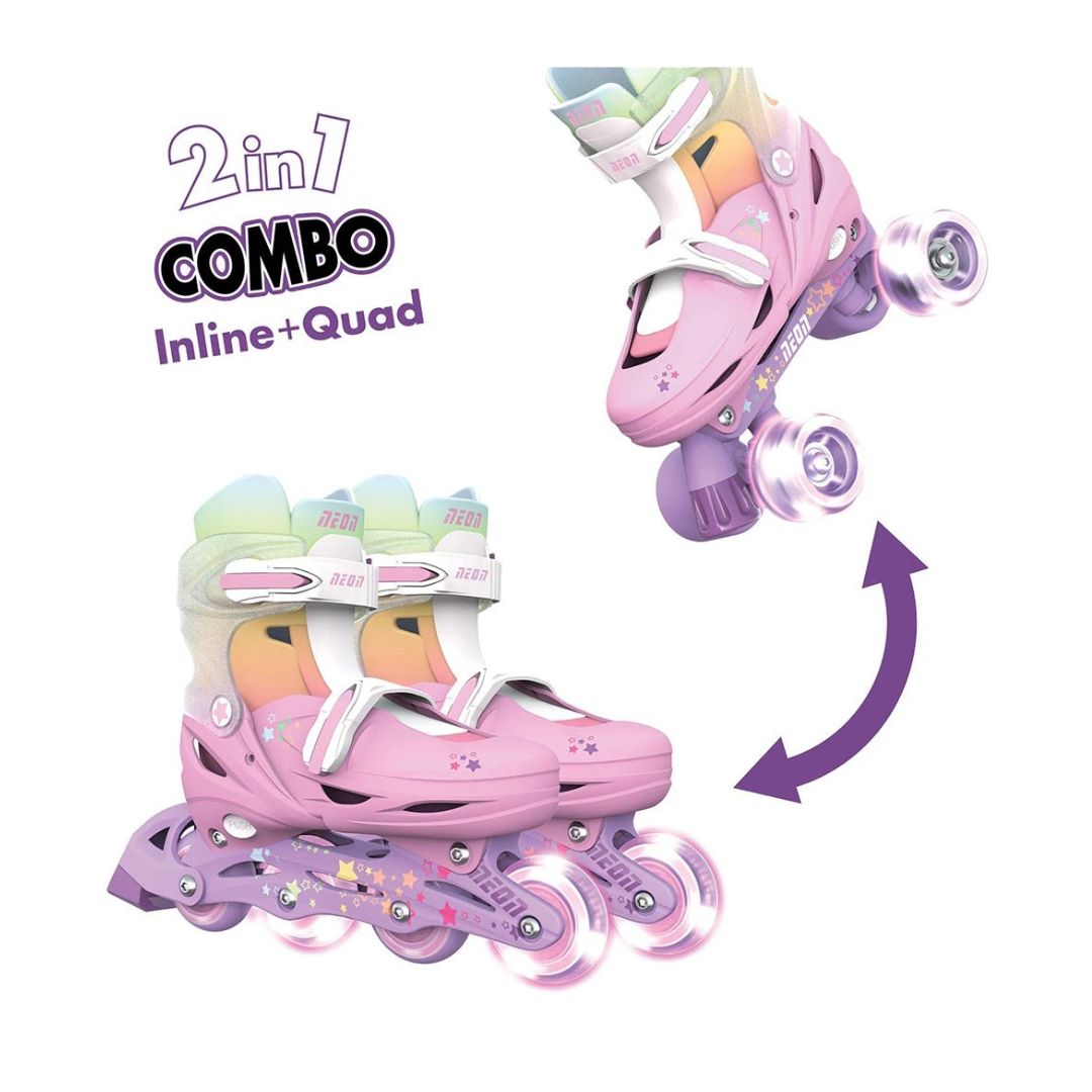 Neon Combo roller skates Rainbow - Medaid International