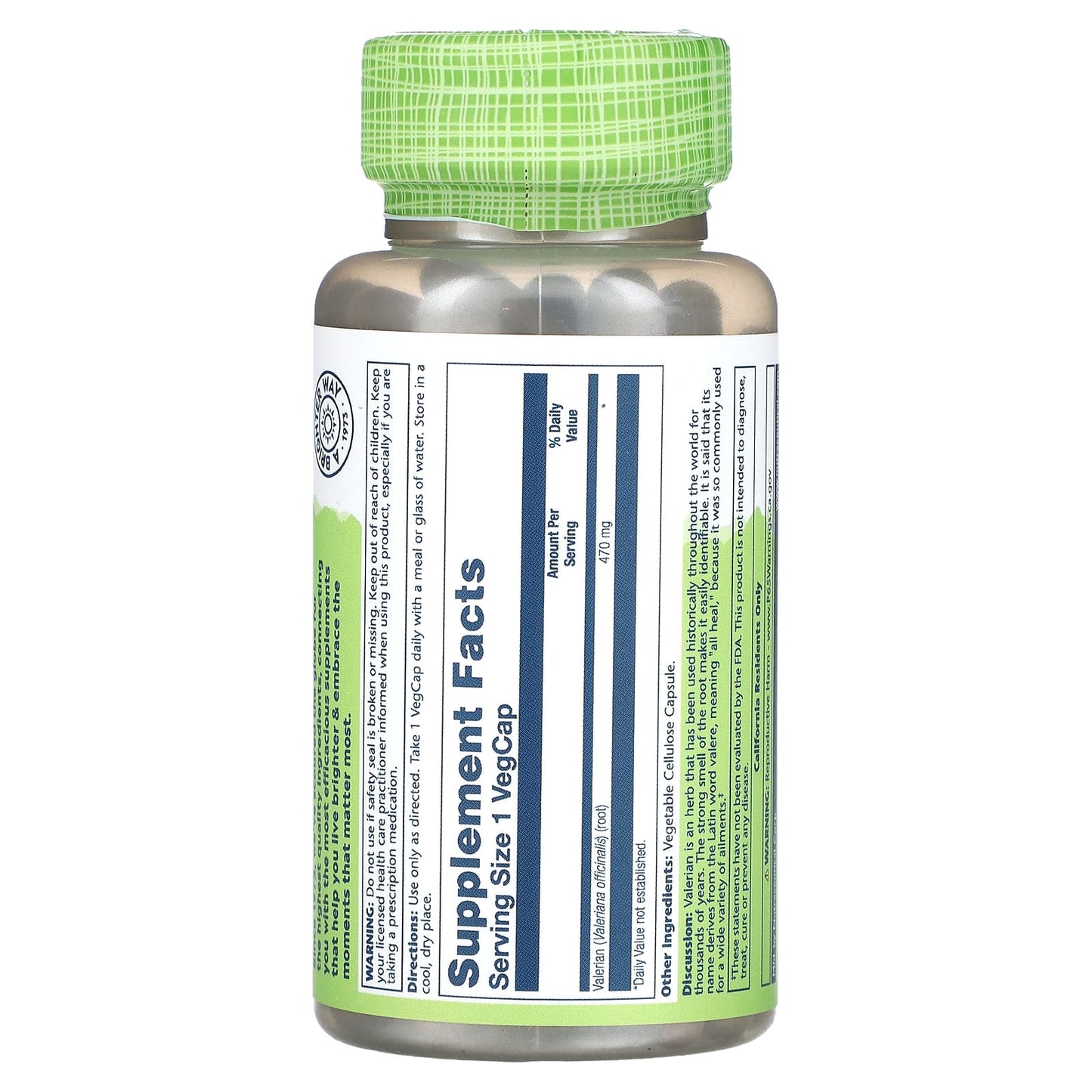 Solaray, True Herbs, Valerian, 470 mg, 100 VegCaps - Medaid International