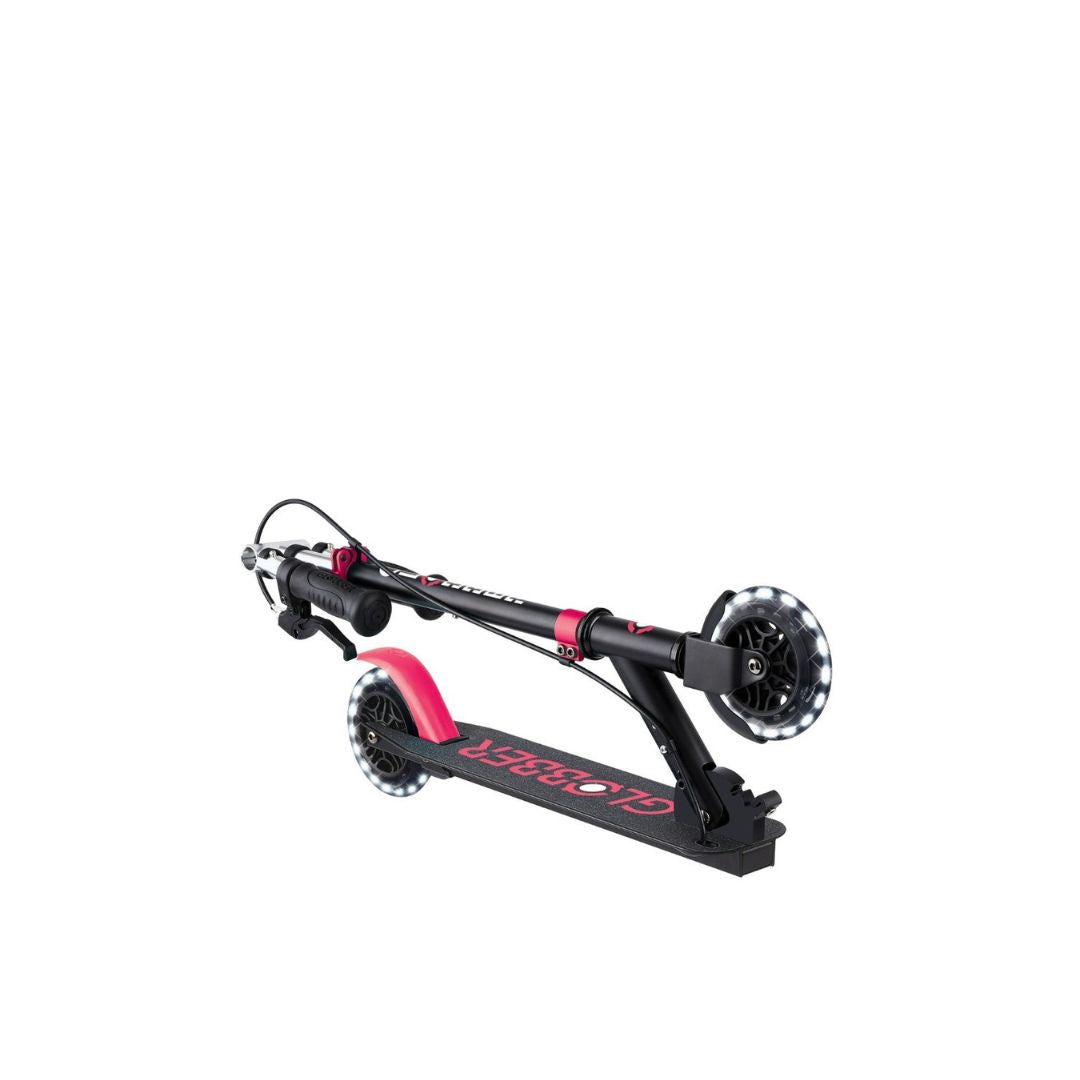Globber Flow Element Junior Lights Black Pink Foldable Scooter - Medaid International
