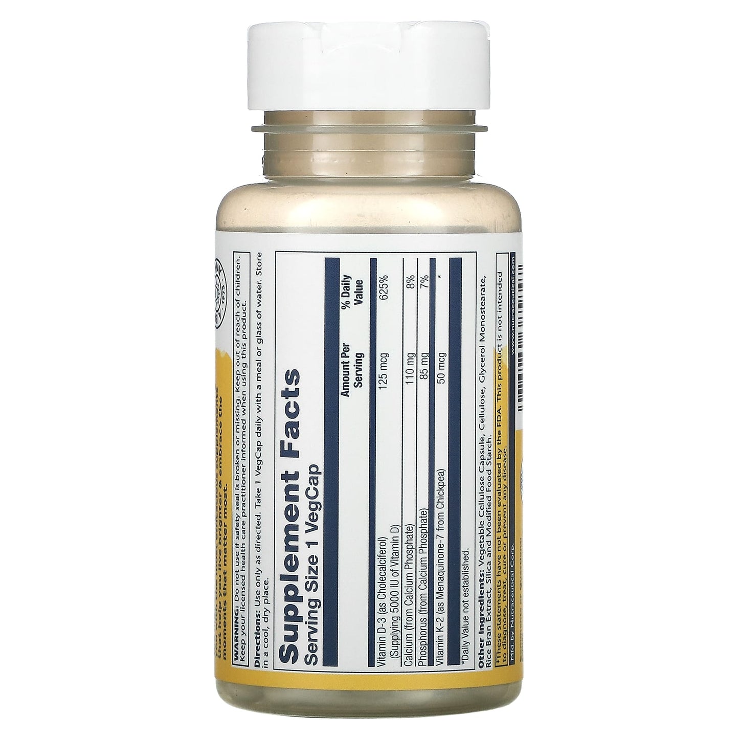 Solaray, Vitamin D3 + K2, 60 VegCaps - Medaid International