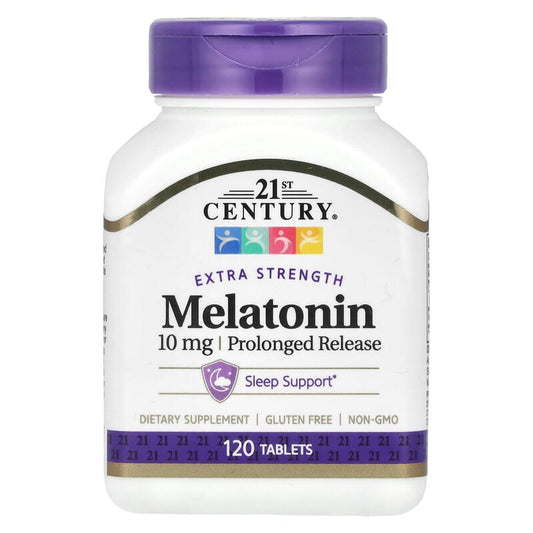 21st Century, Melatonin, Extra Strength, Prolonged Release, 10 mg, 120 Tablets - Medaid International