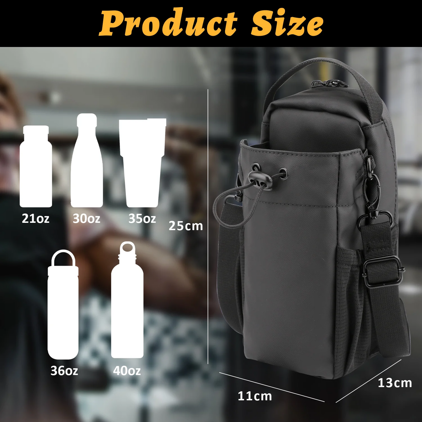 Magnetic Gym Bag With Water Bottle Holder - Medaid International